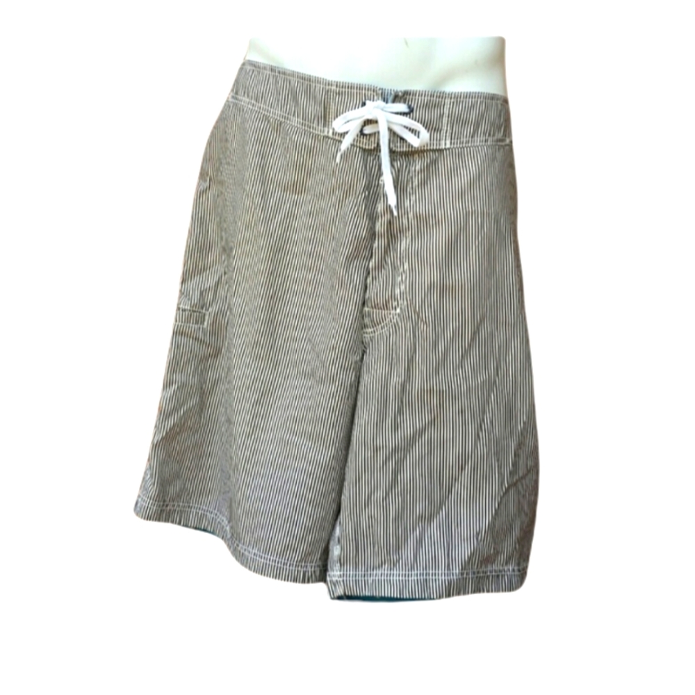American Eagle striped swim trunks shorts suit